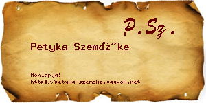 Petyka Szemőke névjegykártya